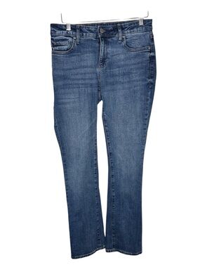 A. N.A Women's Blue Straight-Leg Jeans slim- boot cut mid- rise jeans ANA